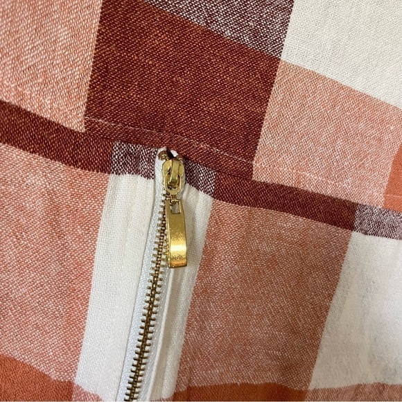 SOFT Surroundings Carreaux Plaid Mother of Pearl Shirt Button Up Linen BLEND LRG - Picture 6 of 9